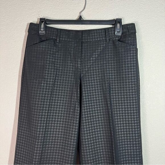 Express Design Studio Black Houndstooth Low Rise Editor Pants Womens Size 4 - Picture 2 of 8